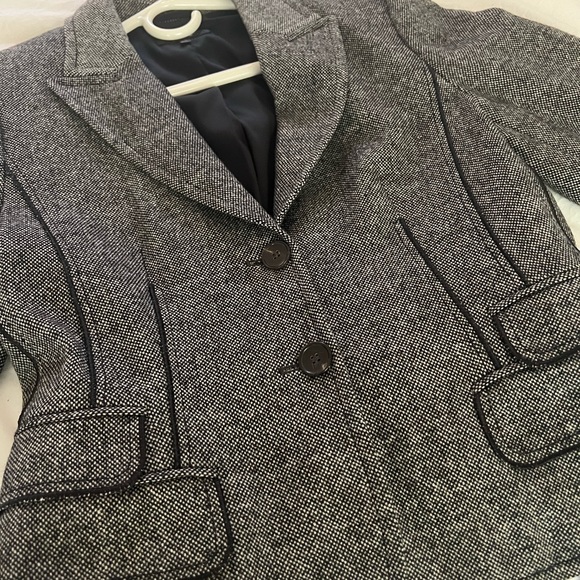 Strenesse Gabriele Strehle Virgin Wool Gray Jacket, Size 6 - Picture 6 of 6